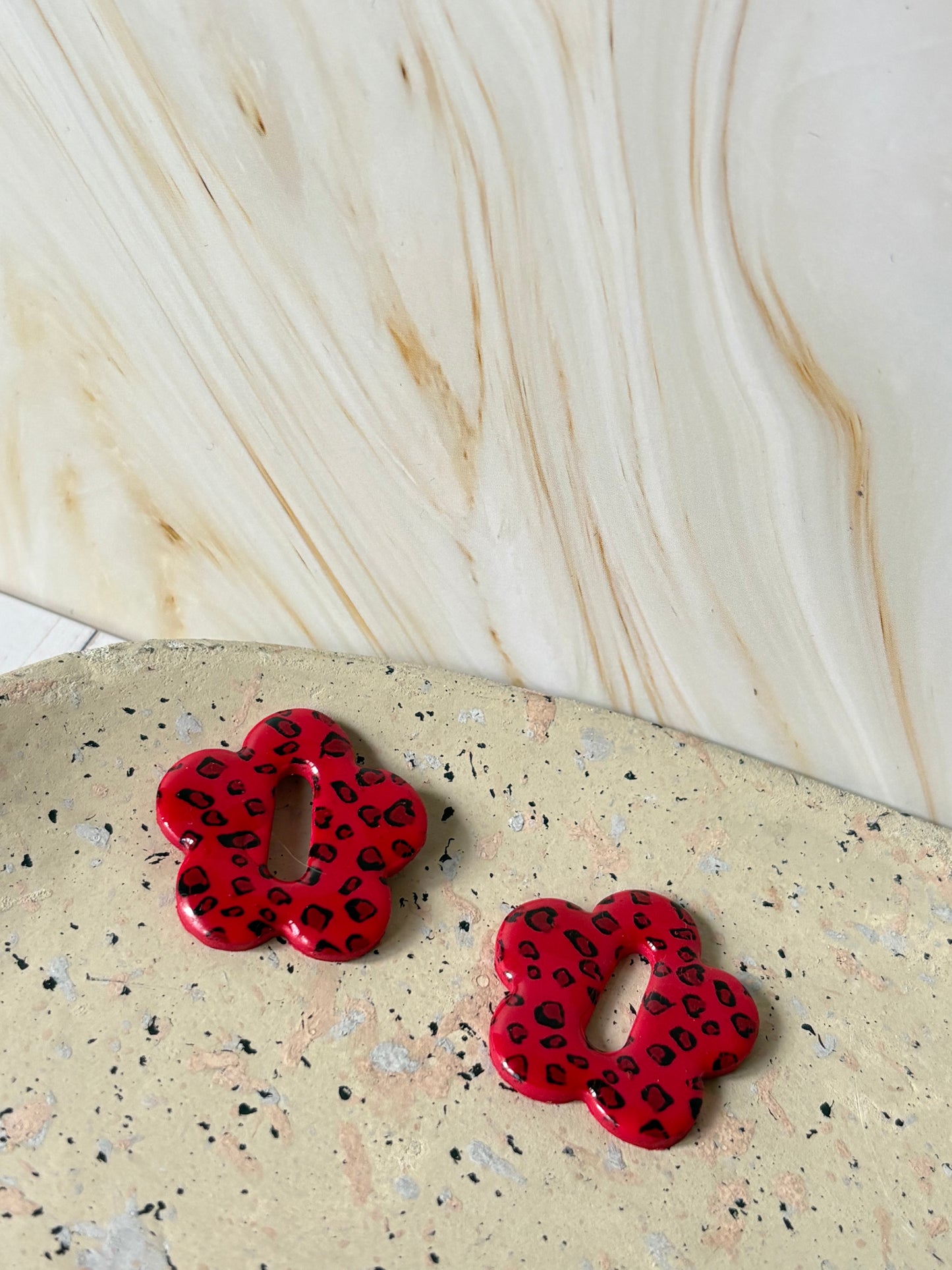 Boucles pampilles - BLOOM - Léopard rouge