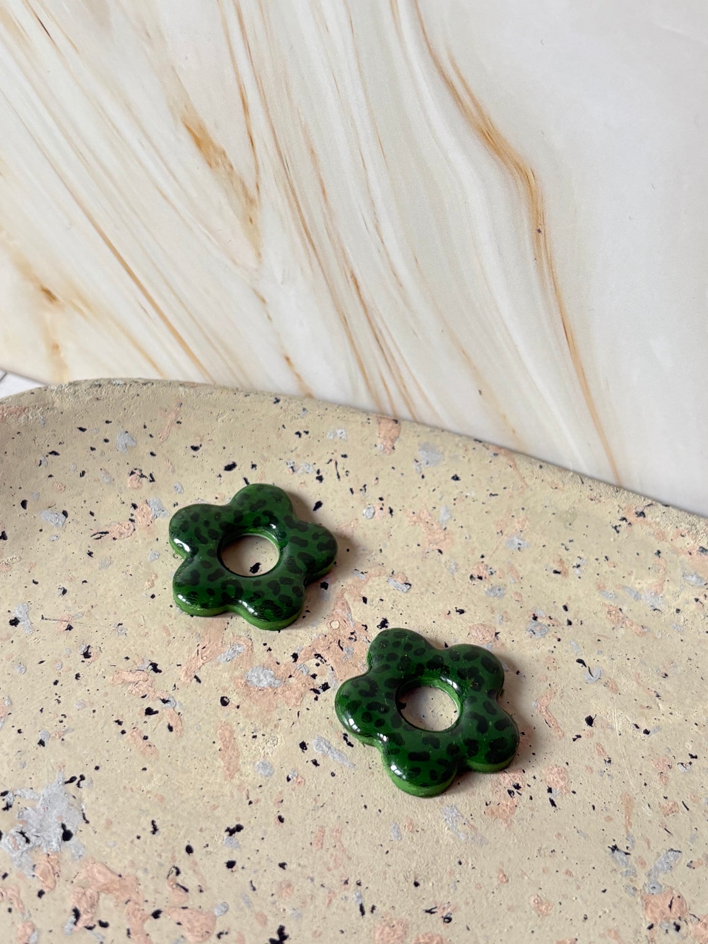 Boucles pampilles - POPPY - Léopard kaki