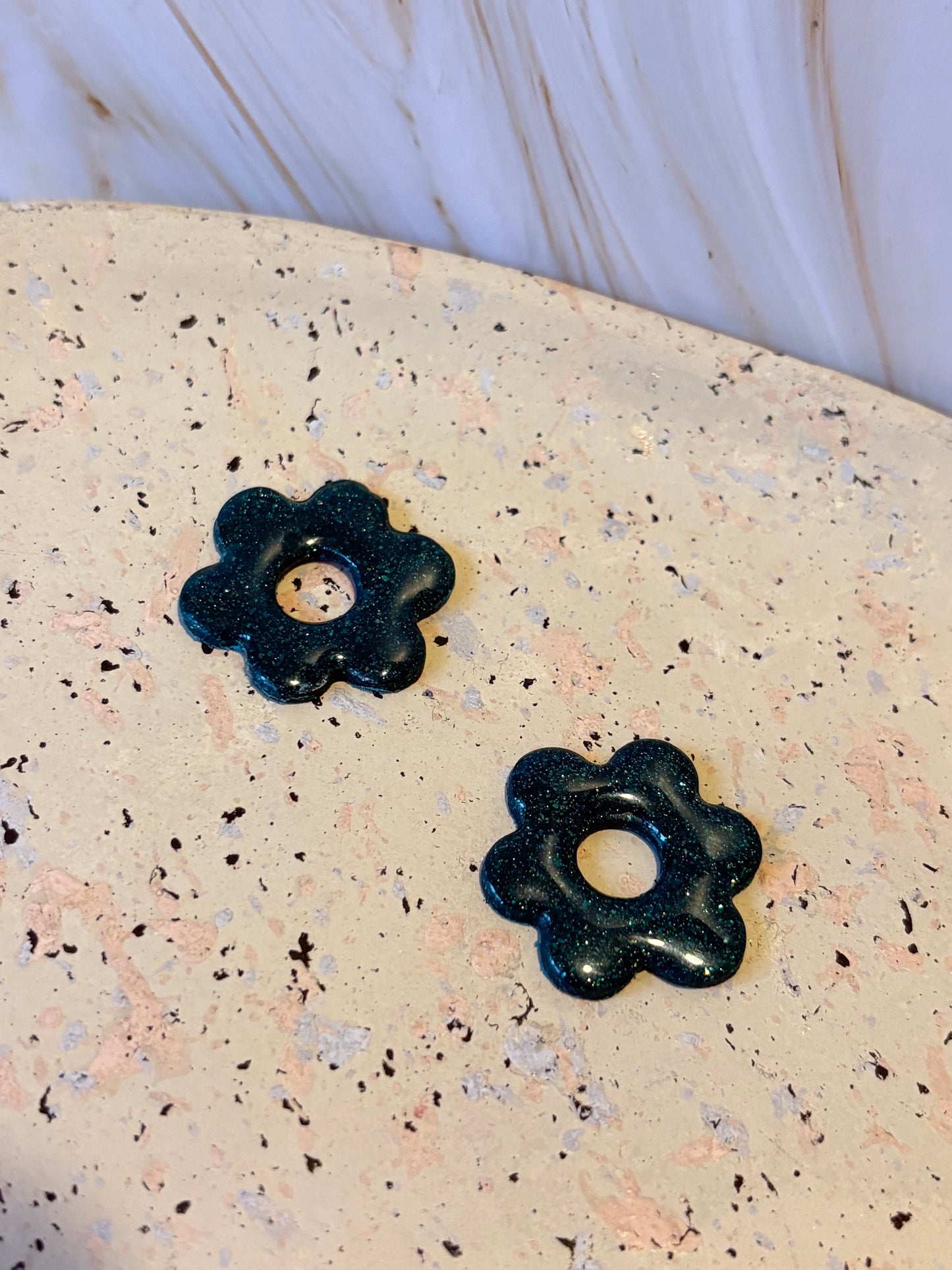 Boucles pampilles - SOLEA - canard pailletées