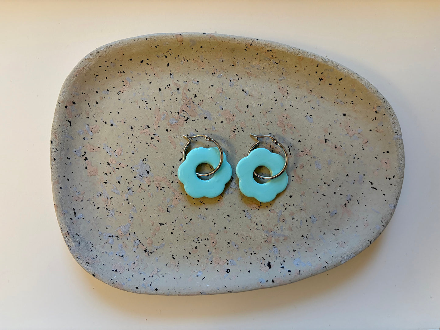 Boucles Pampilles - SOLEA - bleu vert pastel