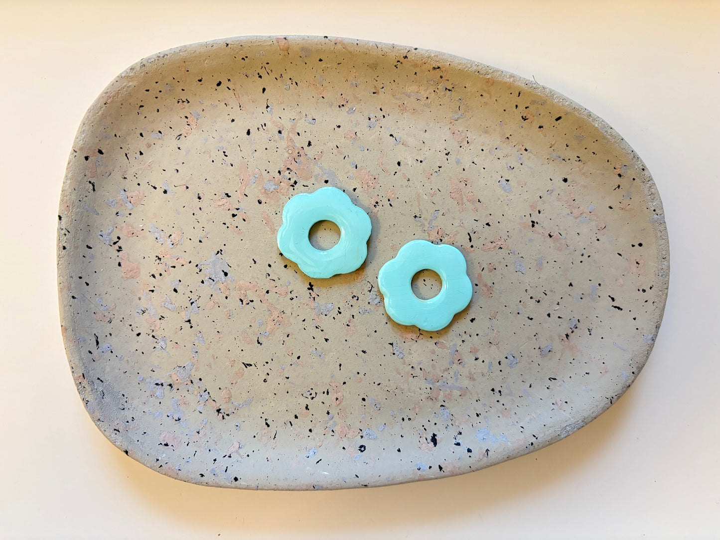 Boucles Pampilles - SOLEA - bleu vert pastel