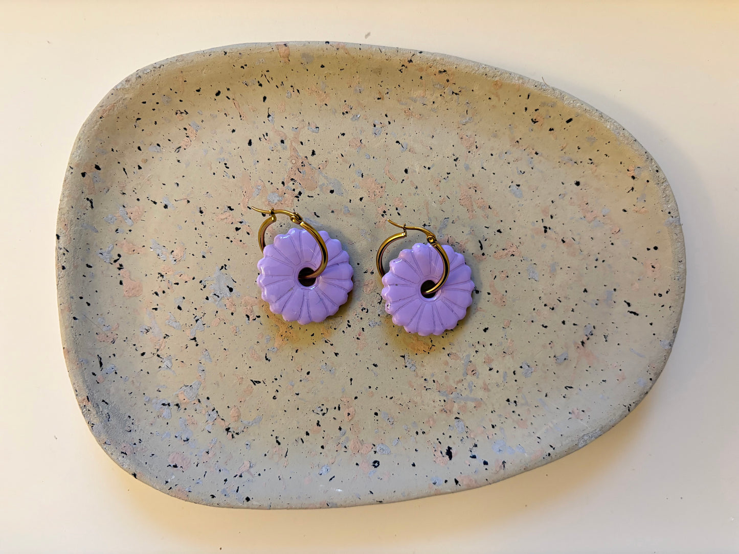 Boucles Pampilles - ROSEE - violet pastel