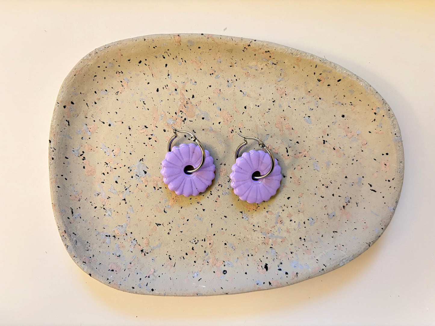 Boucles Pampilles - ROSEE - violet pastel