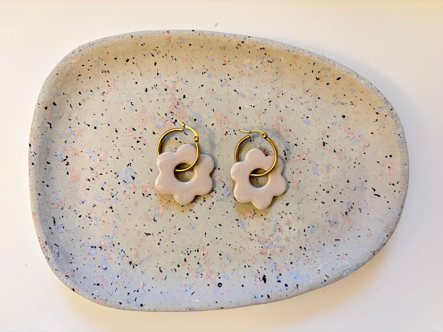 Boucles Pampilles - SOLEA - beige pastel