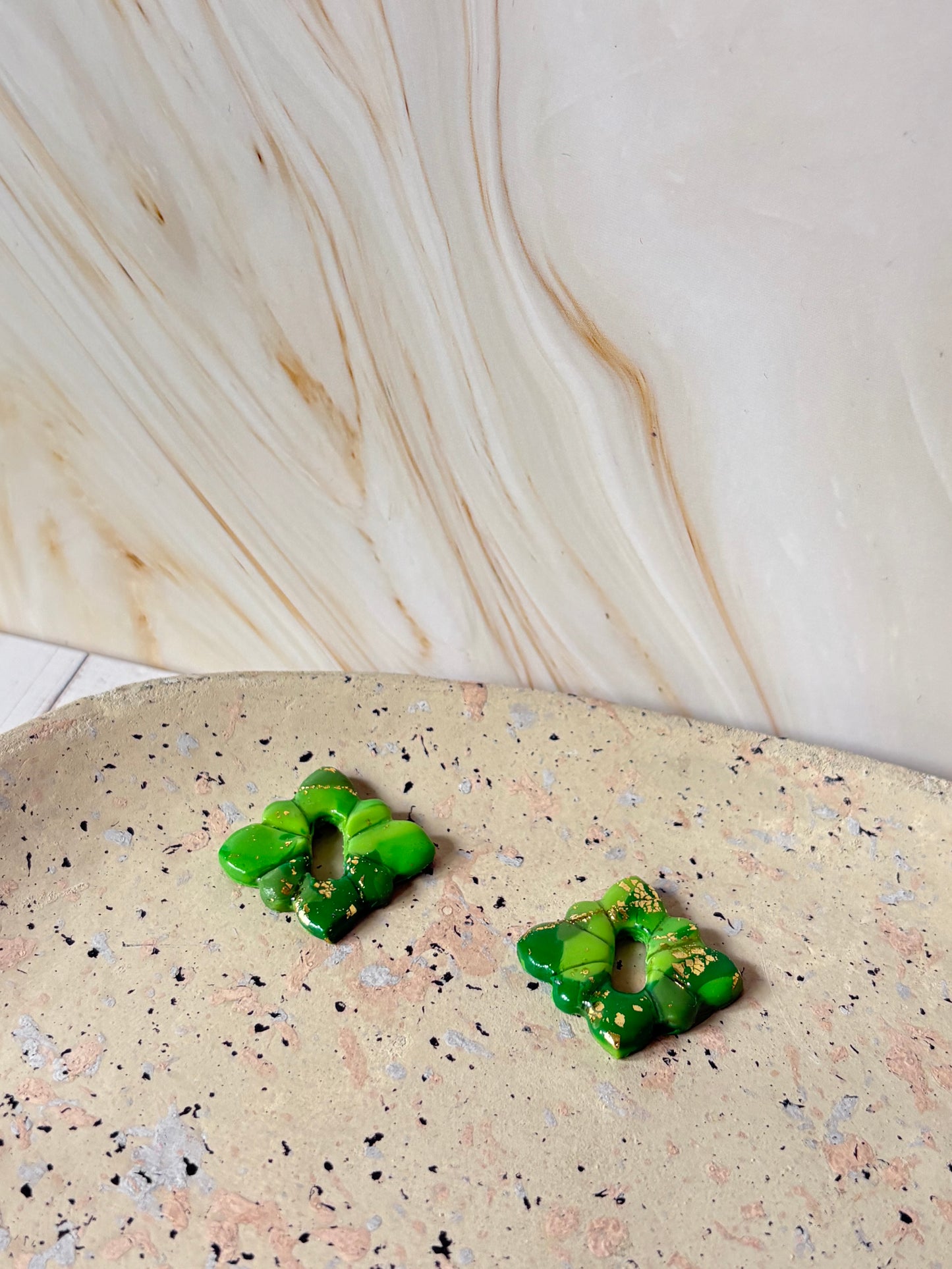 Boucles pampilles - STELLA - verte