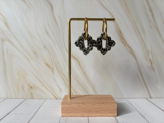 Boucles pampilles - STELLA - Léopard gris