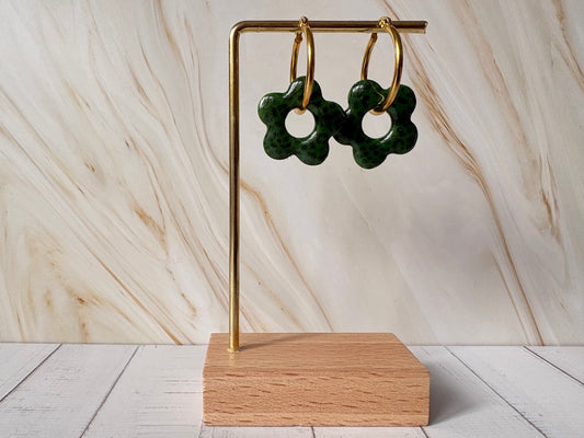 Boucles pampilles - POPPY - Léopard kaki