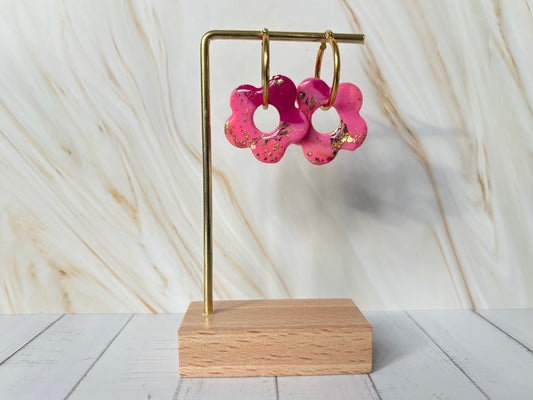 Boucles pampilles - POPPY - rose