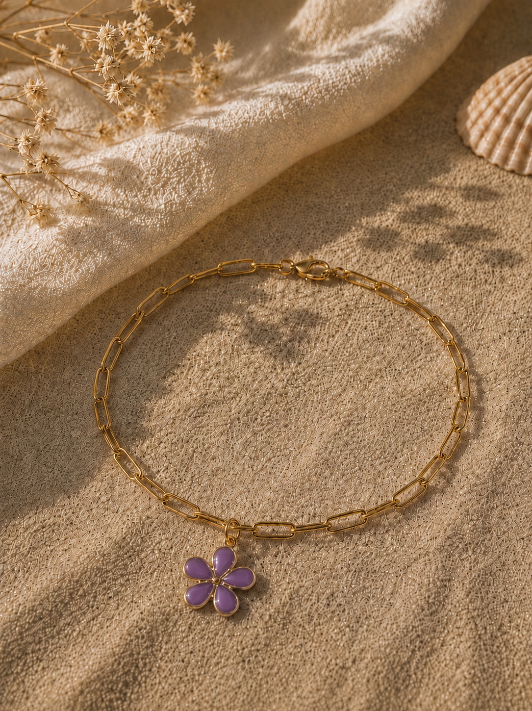 Bracelet cheville Solea - Violet