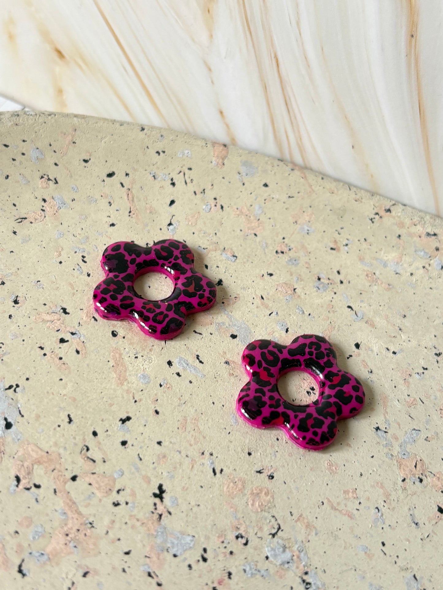 Boucles pampilles - POPPY - Léopard violet