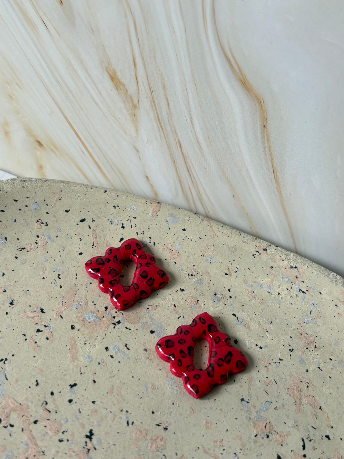 Boucles pampilles - STELLA - Léopard Rouge