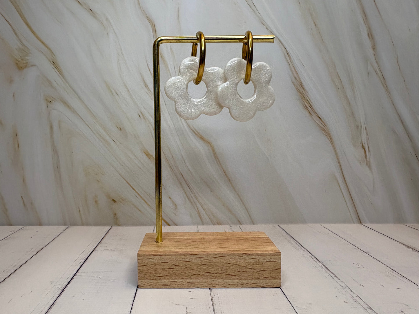 Boucles pampilles - POPPY - nacrée