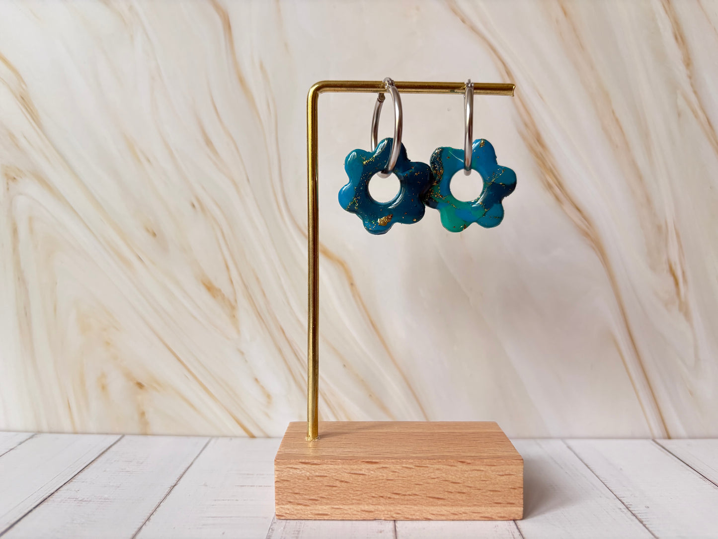 Boucles pampilles - SOLEA - bleue