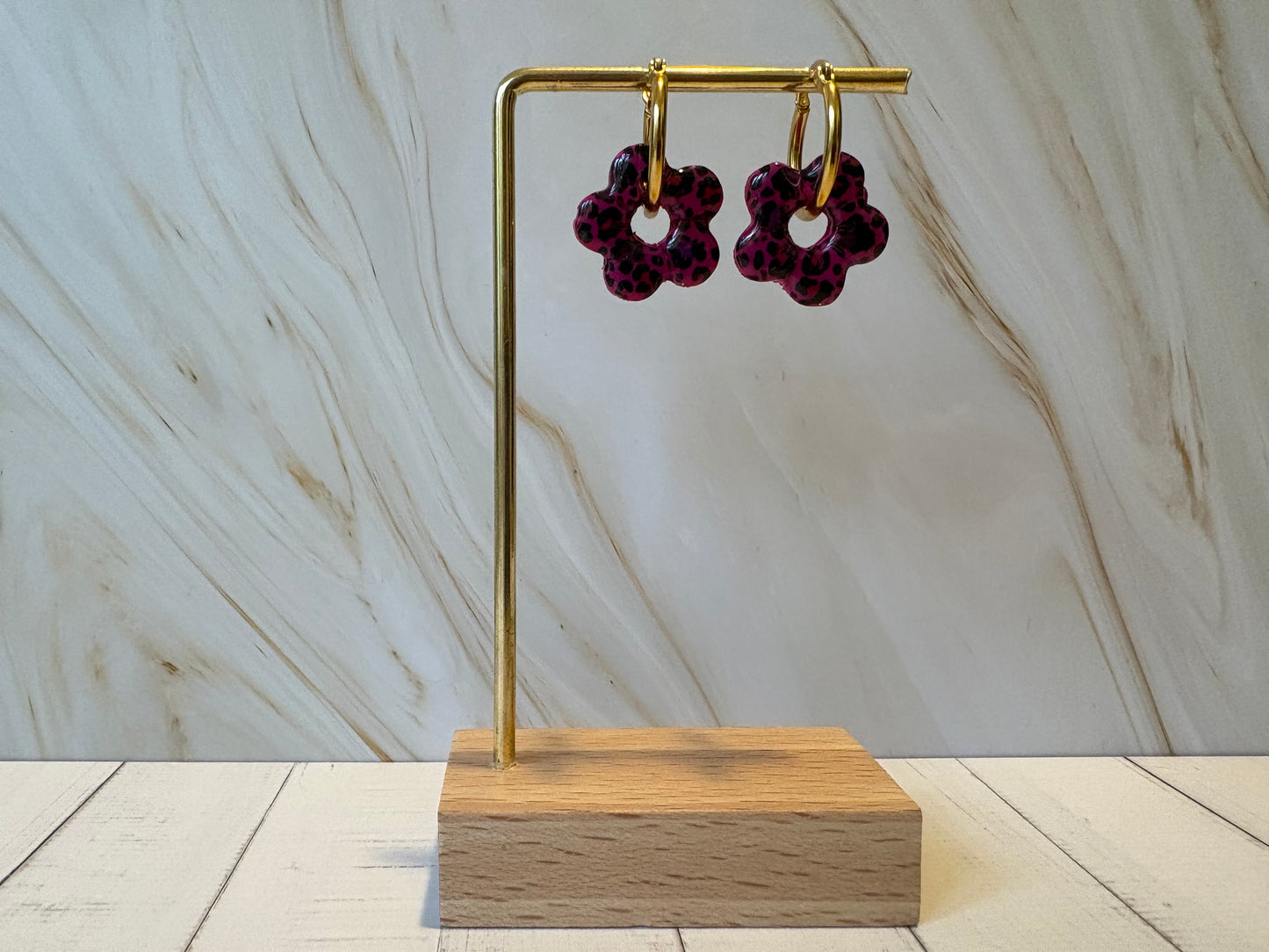 Boucles pampilles - SUNNY - Léopard violet