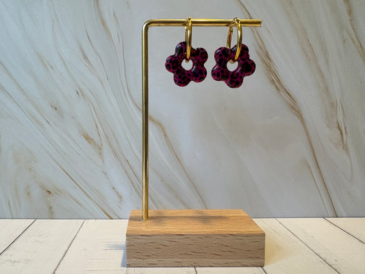 Boucles pampilles - SUNNY - Léopard violet