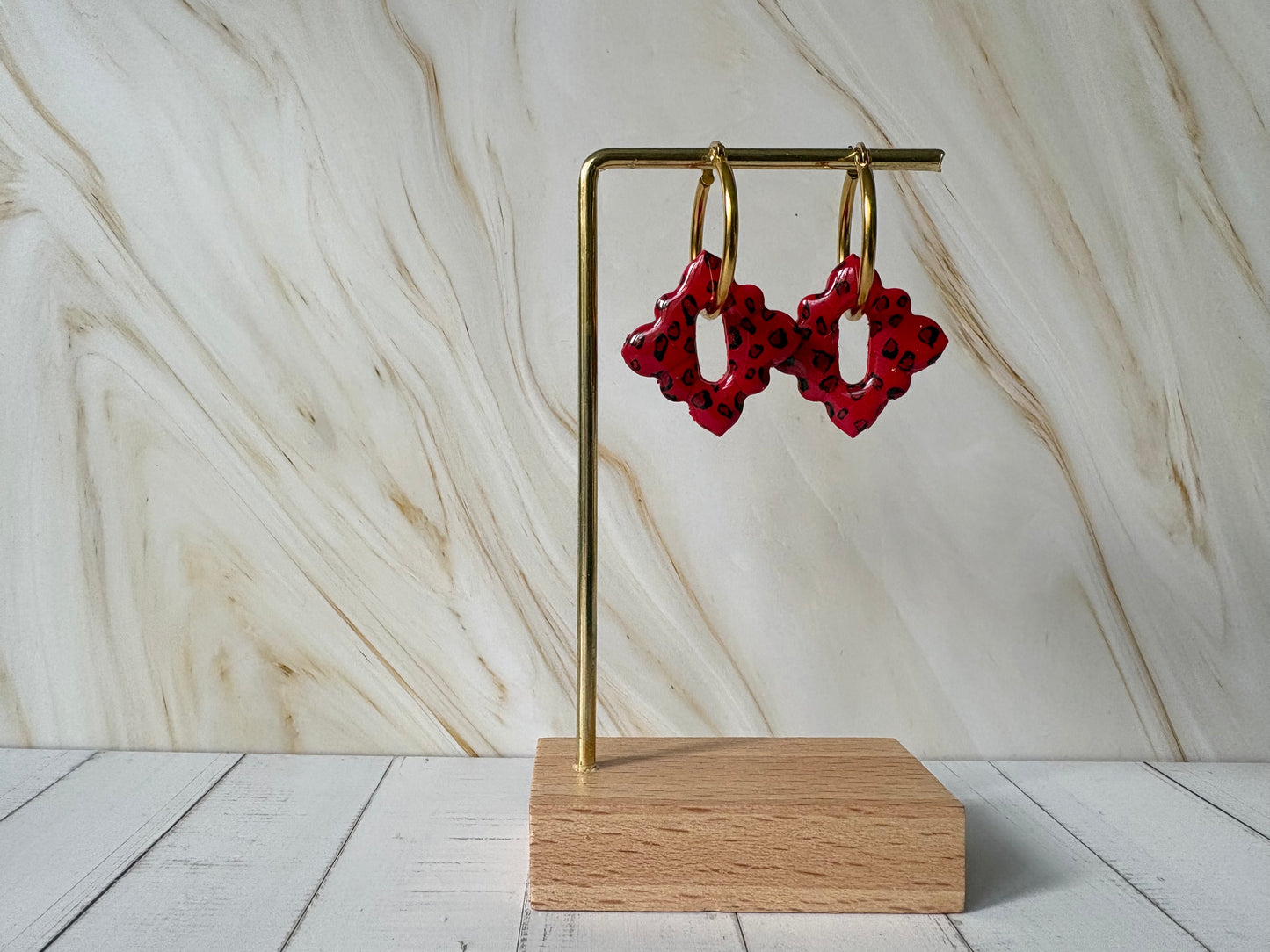 Boucles pampilles - STELLA - Léopard Rouge