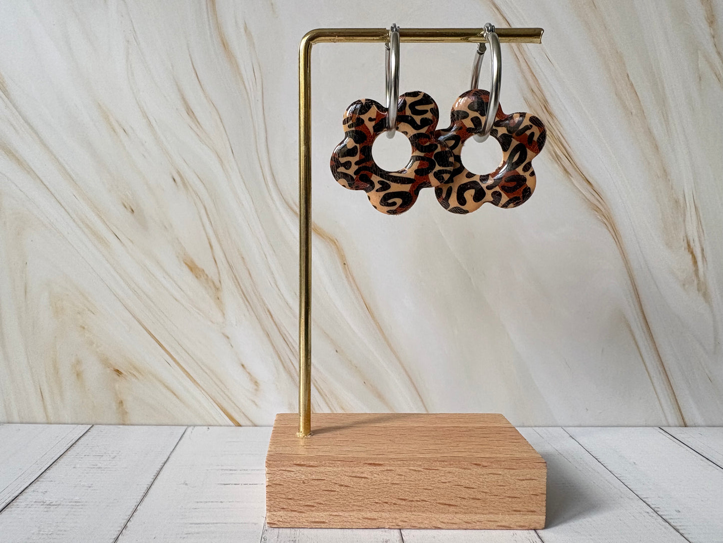 Boucles pampilles - POPPY - Léopard café