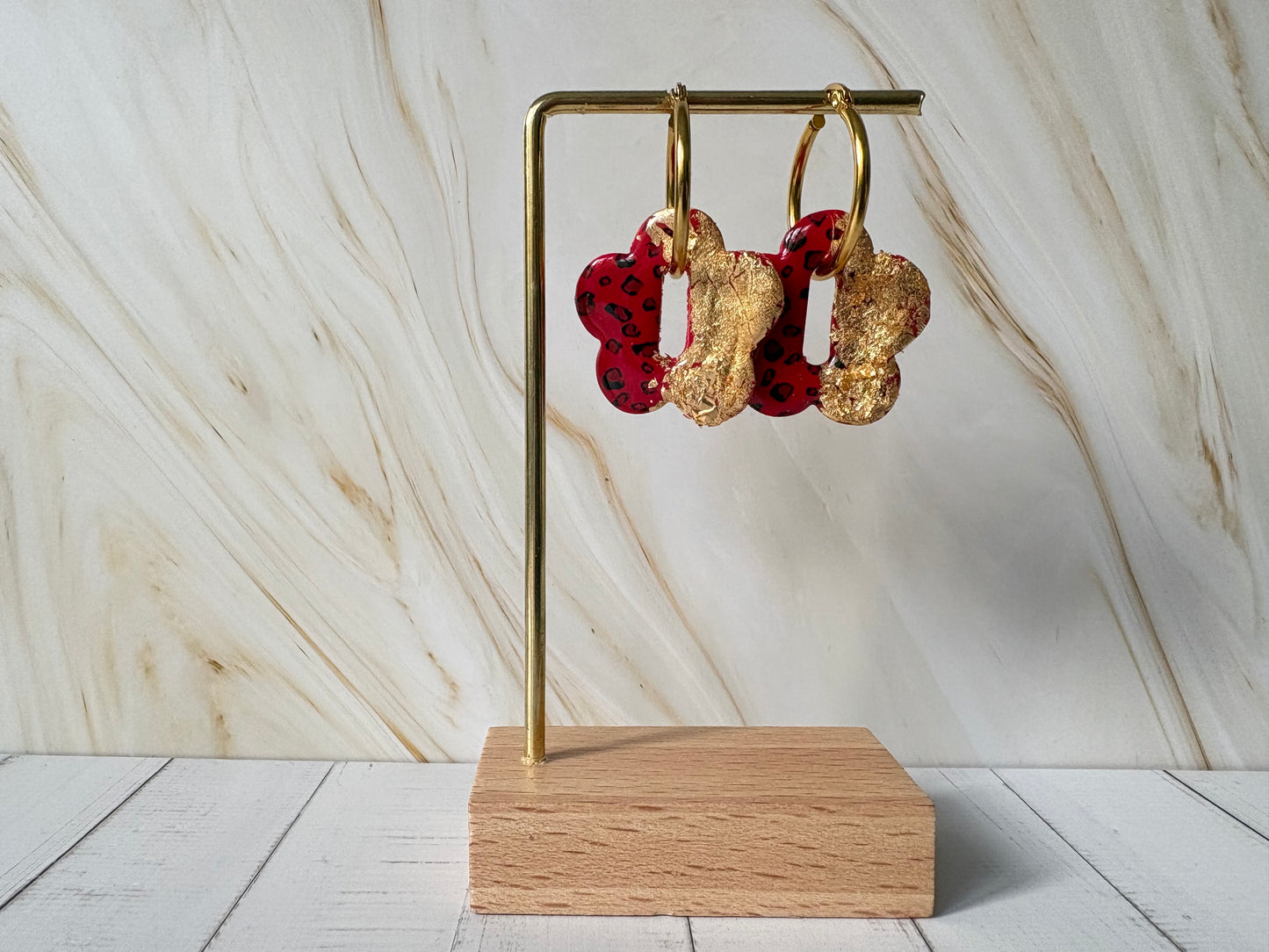 Boucles pampilles - BLOOM - Léopard feuille d’or