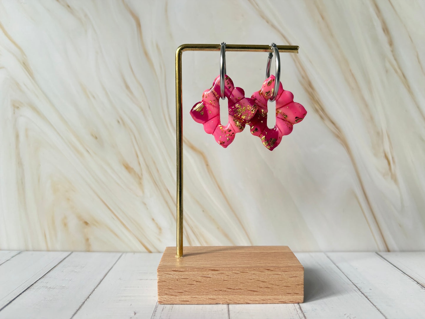 Boucles pampilles - STELLA - rose