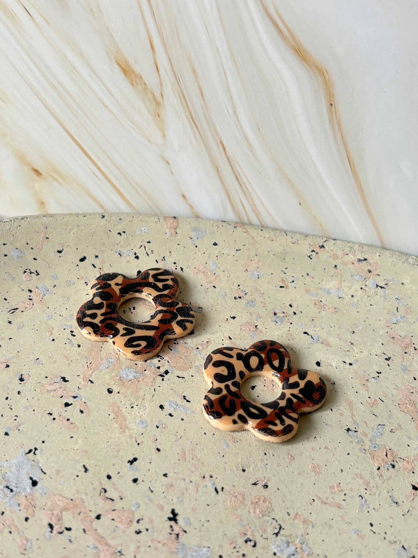 Boucles pampilles - POPPY - Léopard café