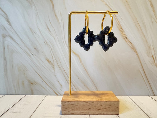 Boucles pampilles - STELLA - marine pailletées