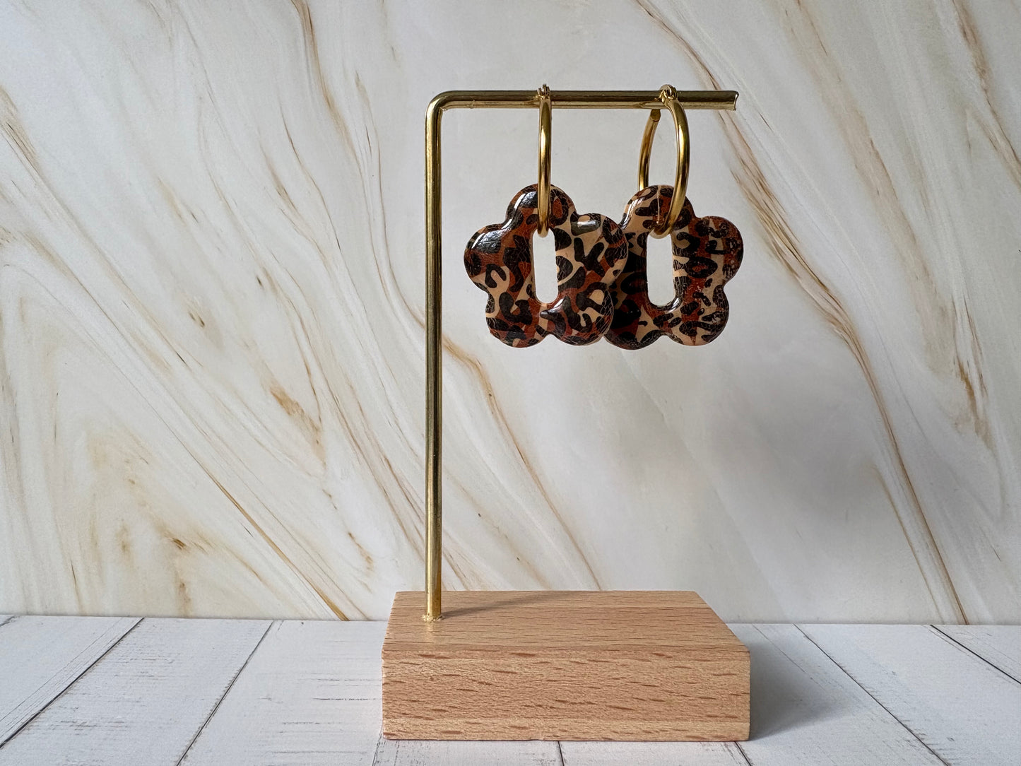 Boucles Pampilles - BLOOM - Léopard café