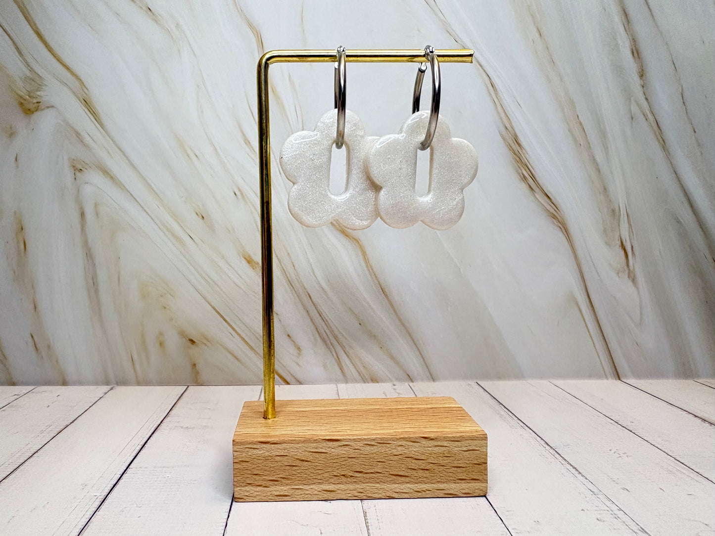 Boucles pampilles - BLOOM - nacrée