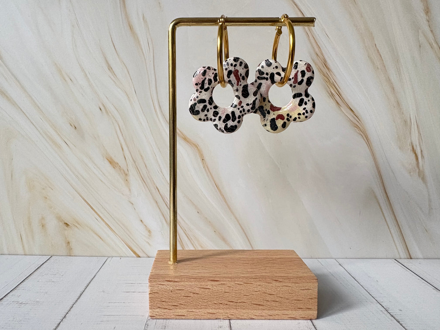 Boucles pampilles - POPPY - Léopard multicolore