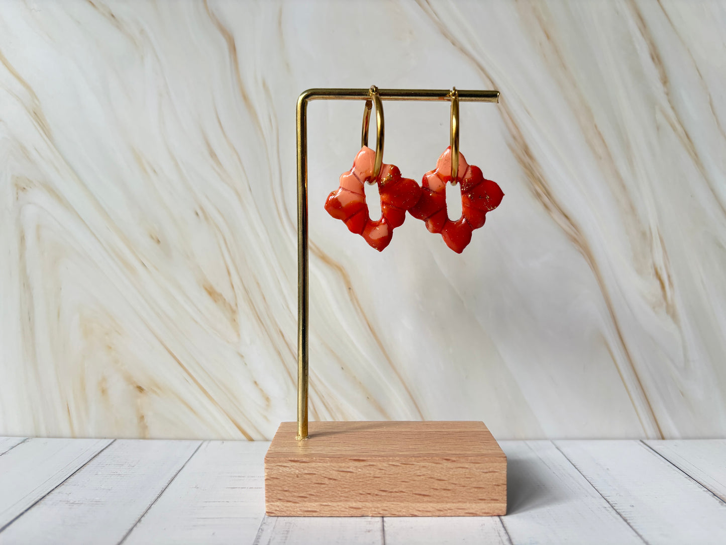 Boucles pampilles - STELLA - orange