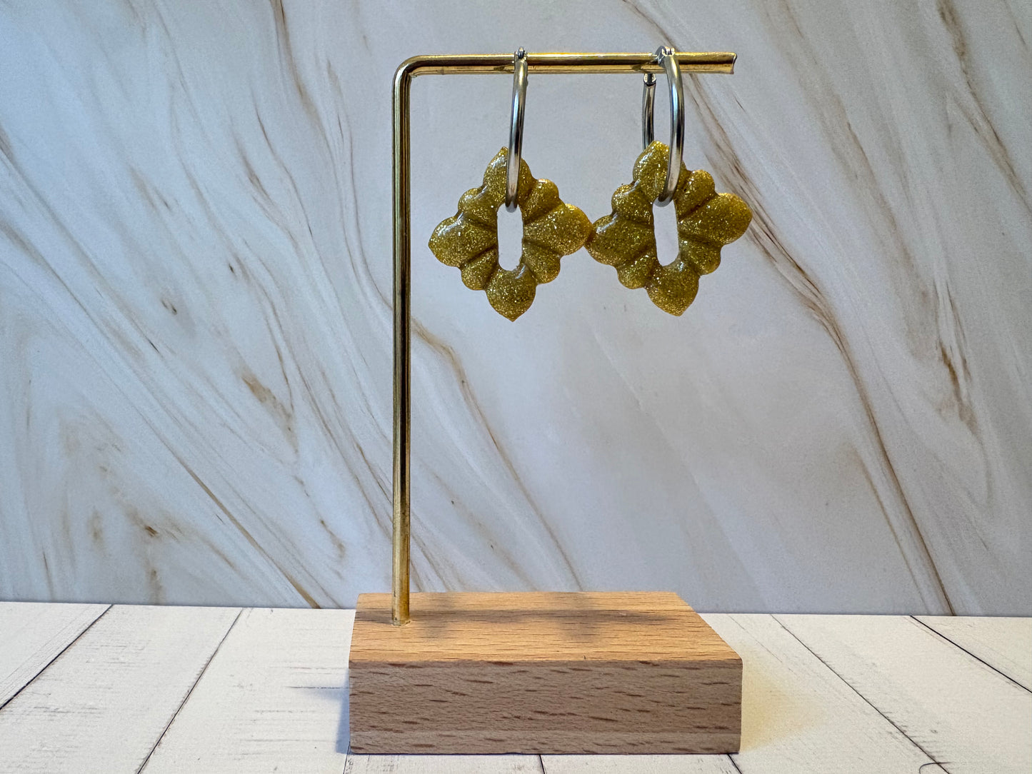 Boucles pampilles - STELLA - or pailletées