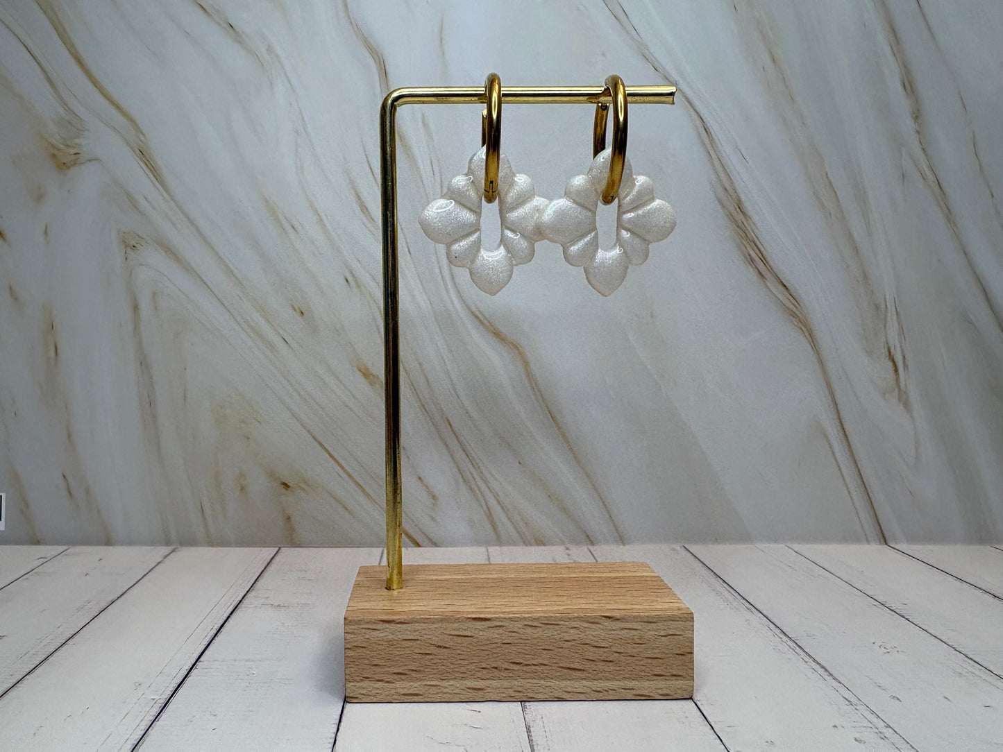 Boucles pampilles - STELLA - nacrée