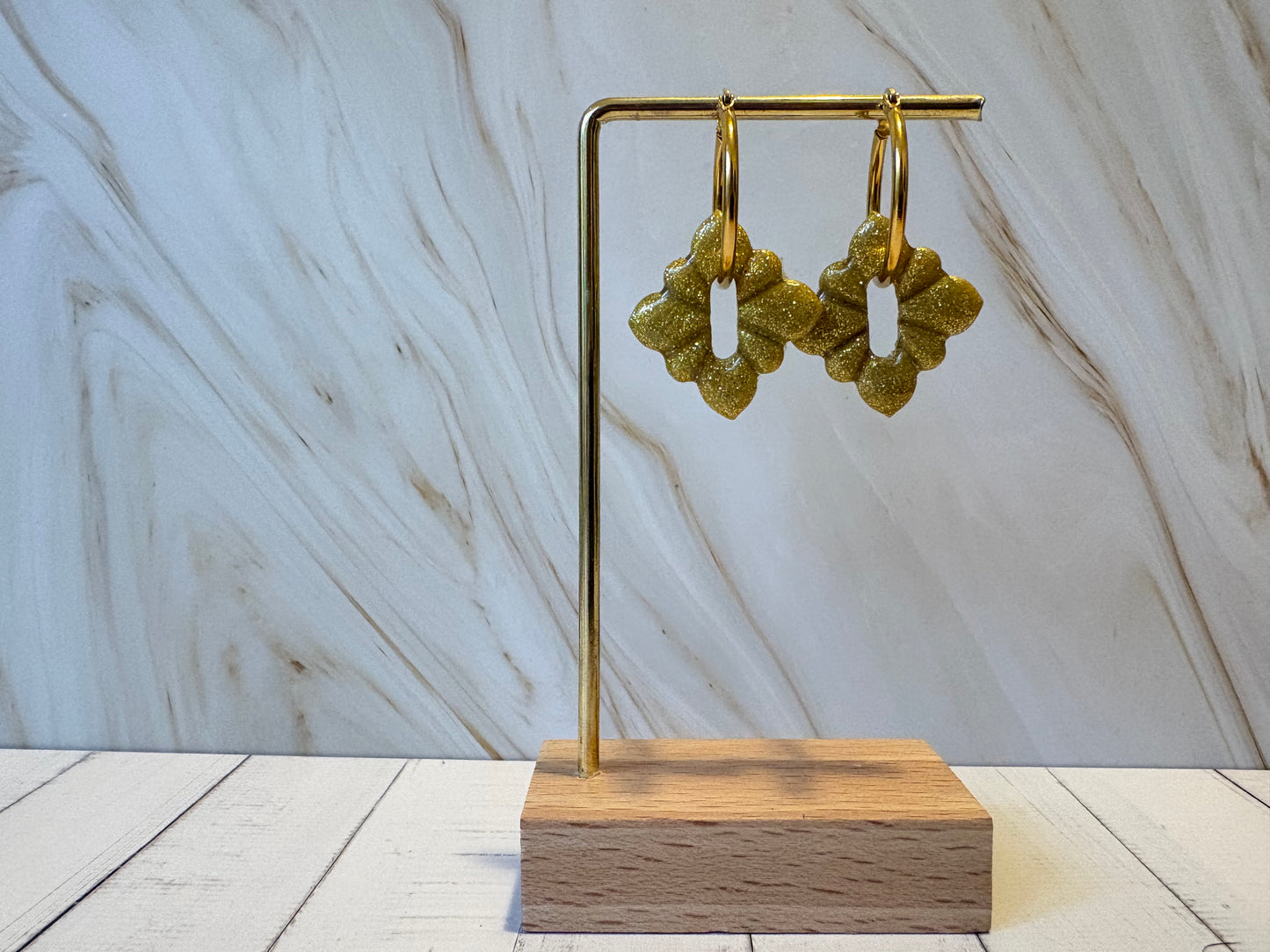 Boucles pampilles - STELLA - or pailletées