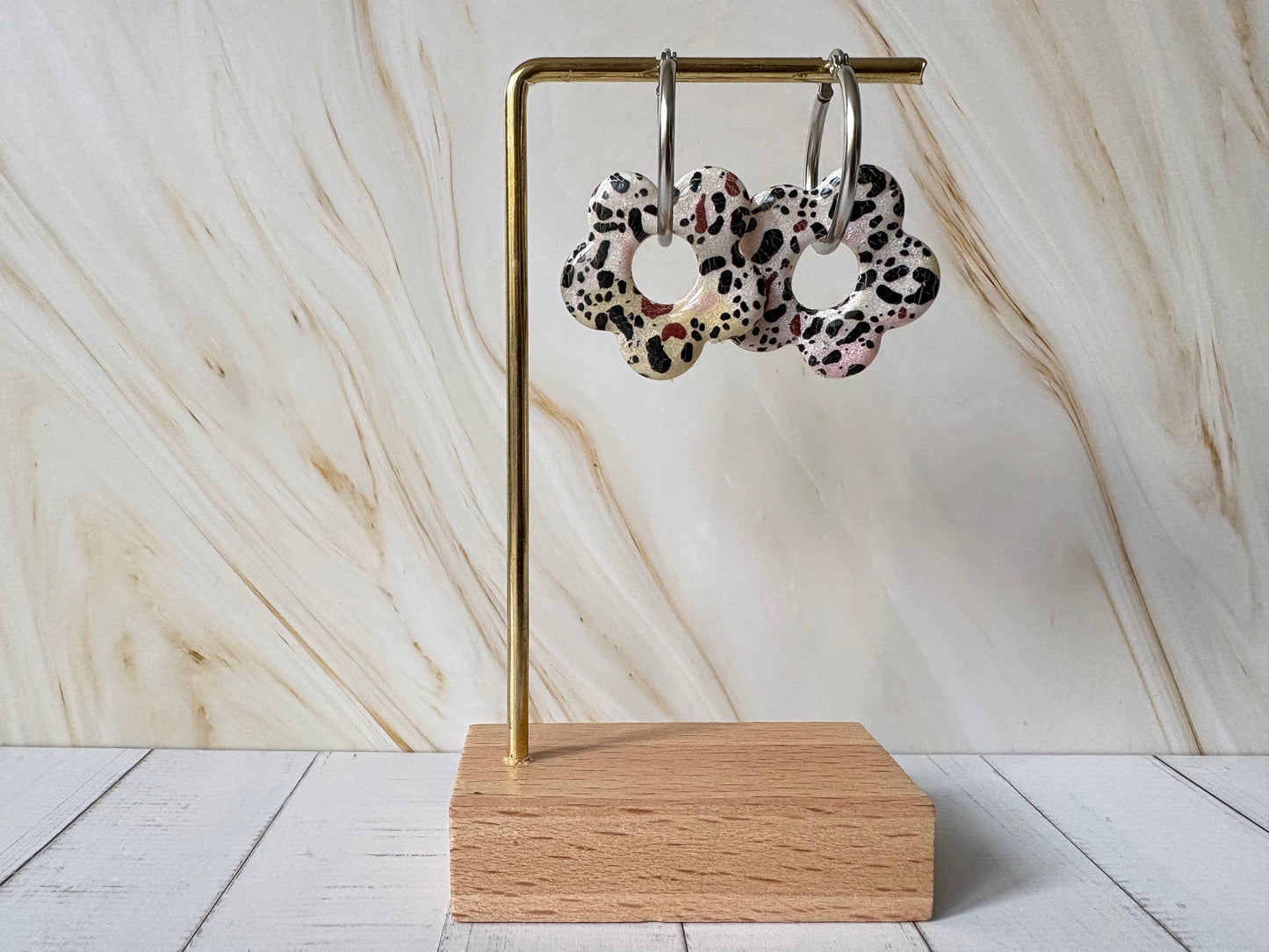 Boucles pampilles - POPPY - Léopard multicolore