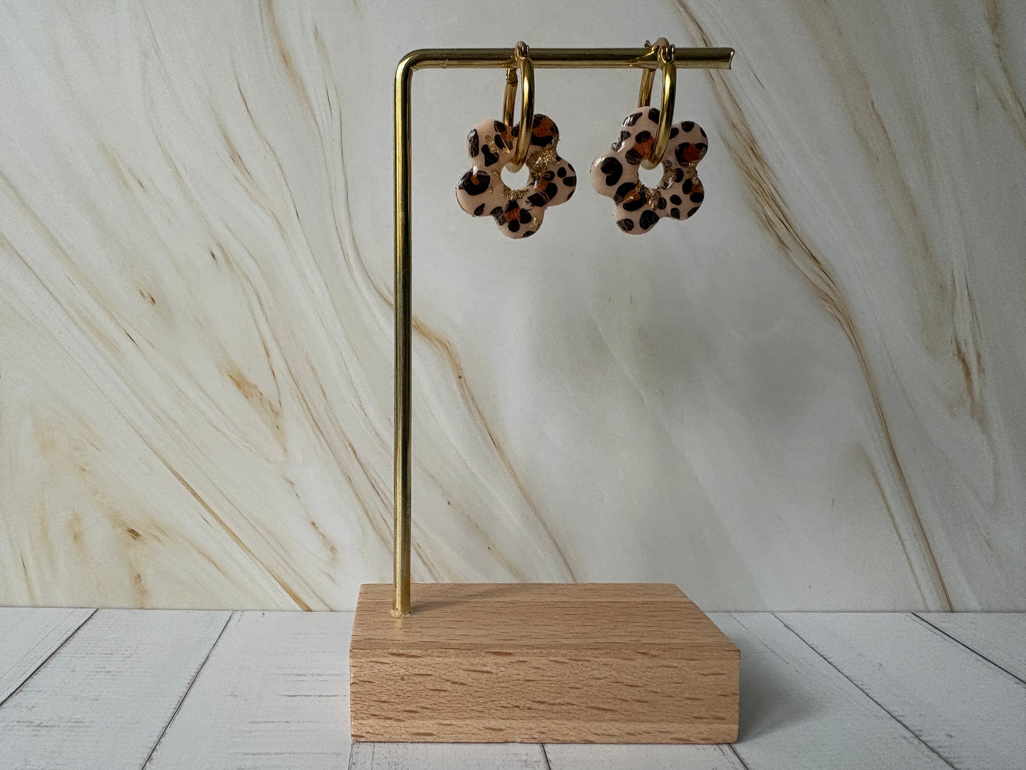 Boucles pampilles - SUNNY - Léopard cappuccino