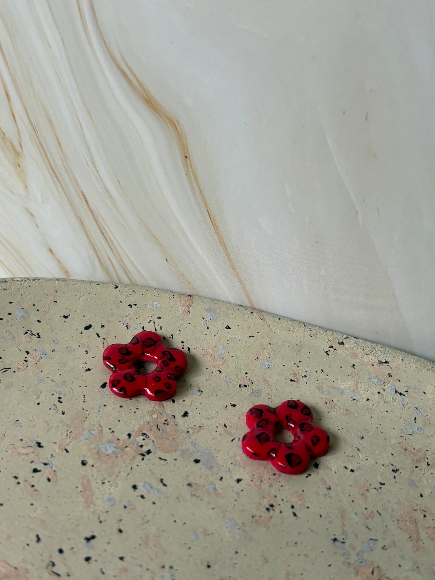 Boucles pampilles - SUNNY - Léopard rouge