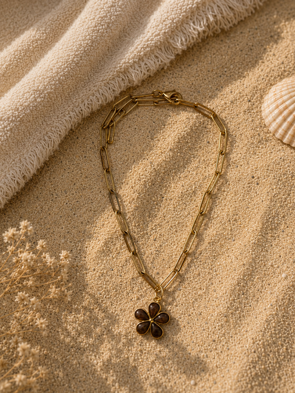 Bracelet cheville Solea - Marron