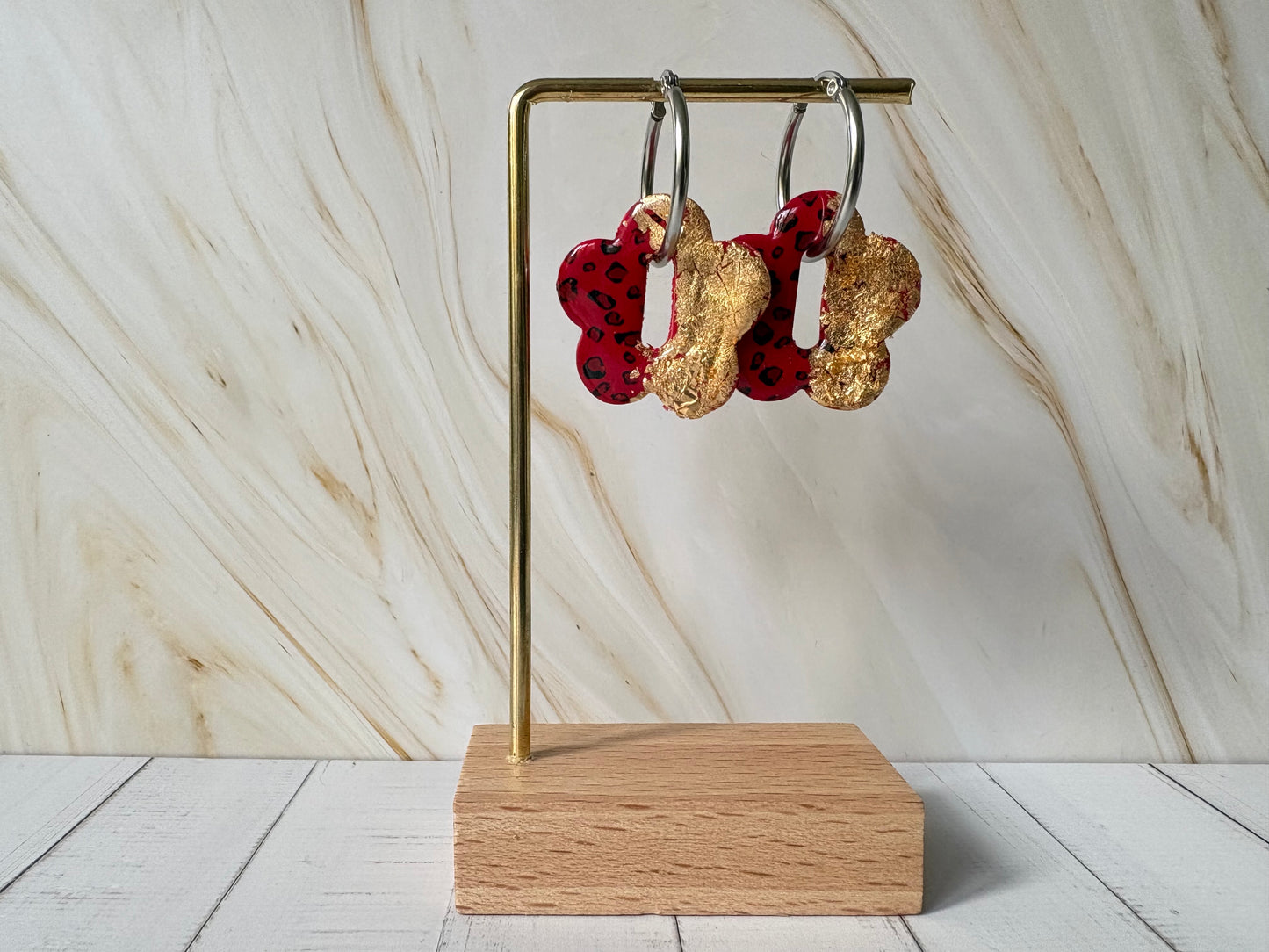 Boucles pampilles - BLOOM - Léopard feuille d’or