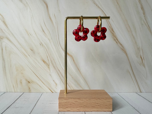 Boucles pampilles - SUNNY - Léopard rouge