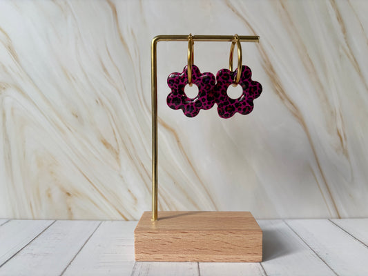 Boucles pampilles - SOLEA - Léopard violet