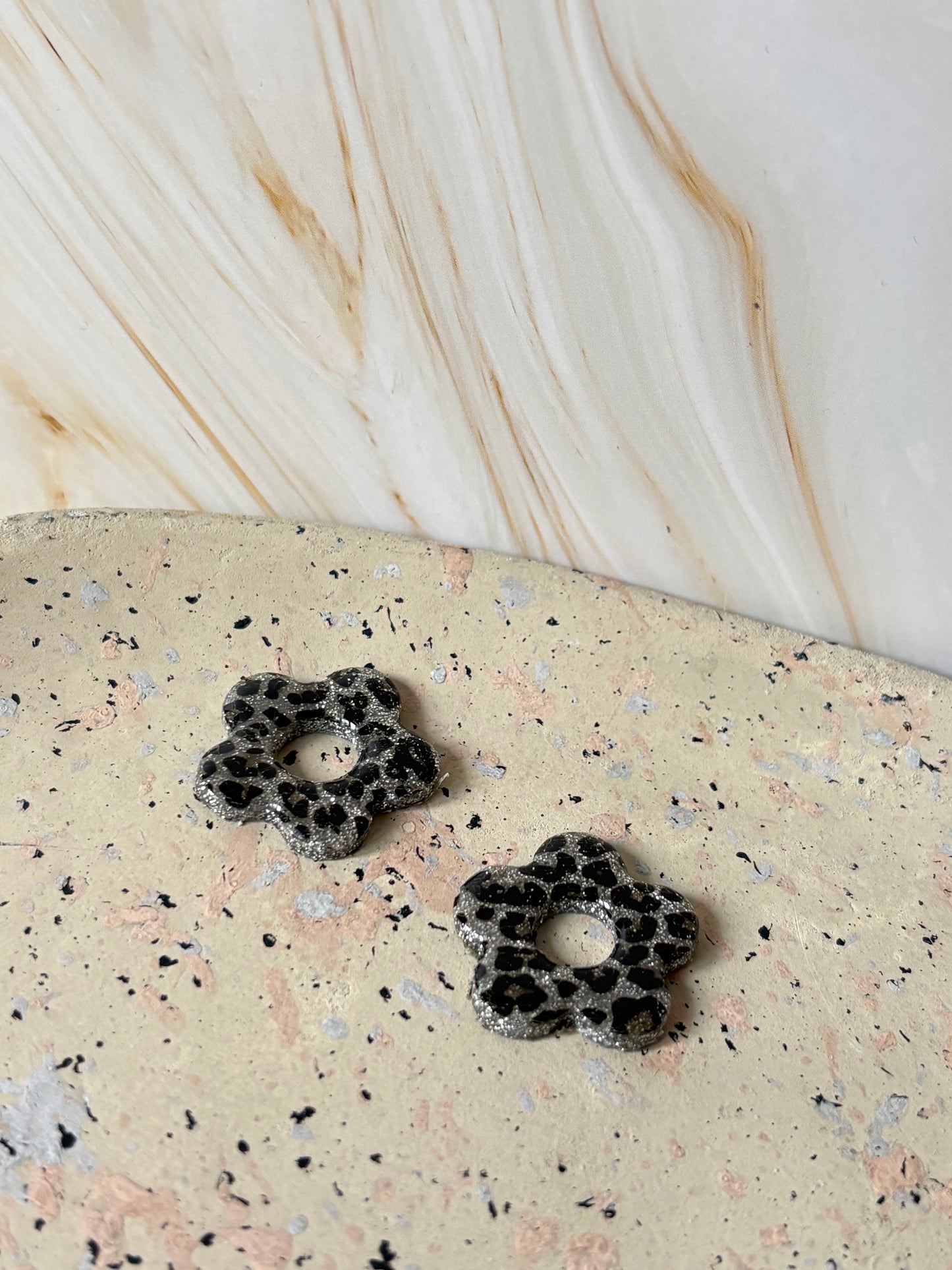 Boucles pampilles - POPPY - Léopard gris