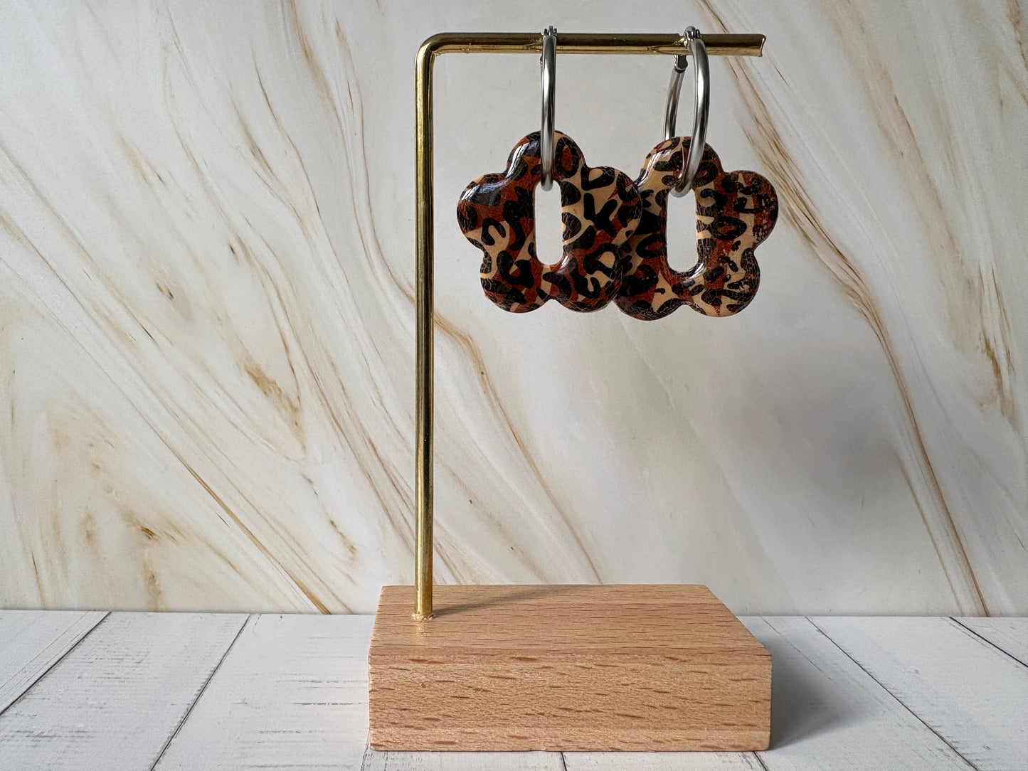 Boucles Pampilles - BLOOM - Léopard café