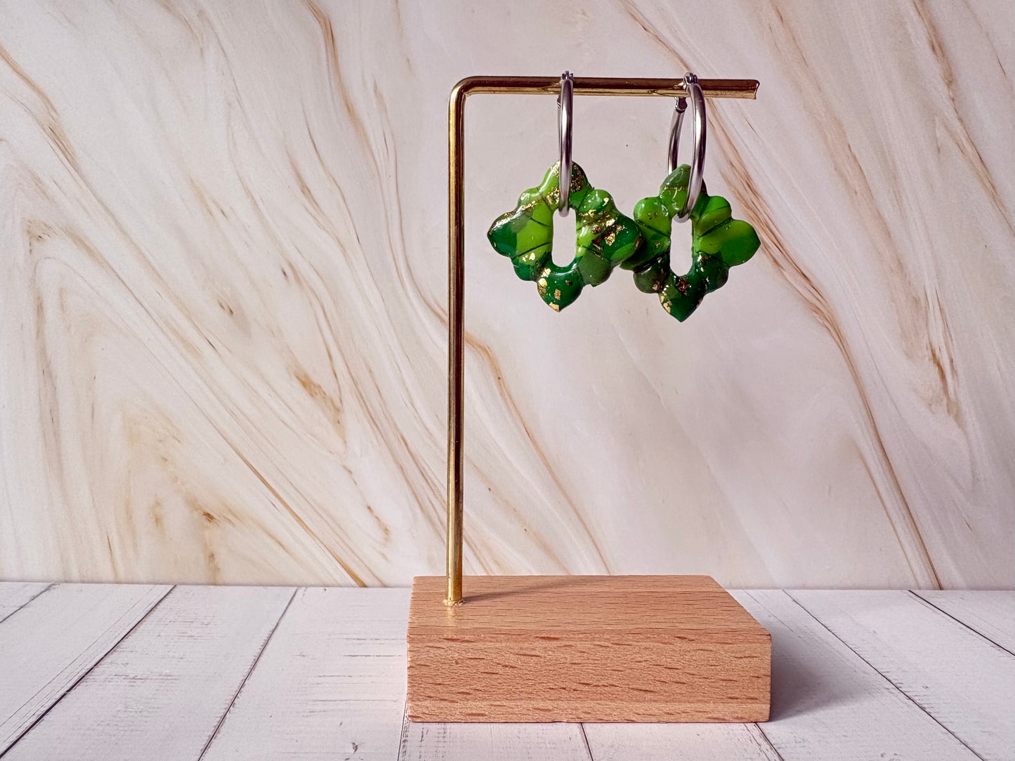 Boucles pampilles - STELLA - verte