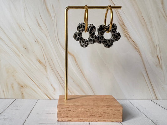 Boucles pampilles - POPPY - Léopard gris