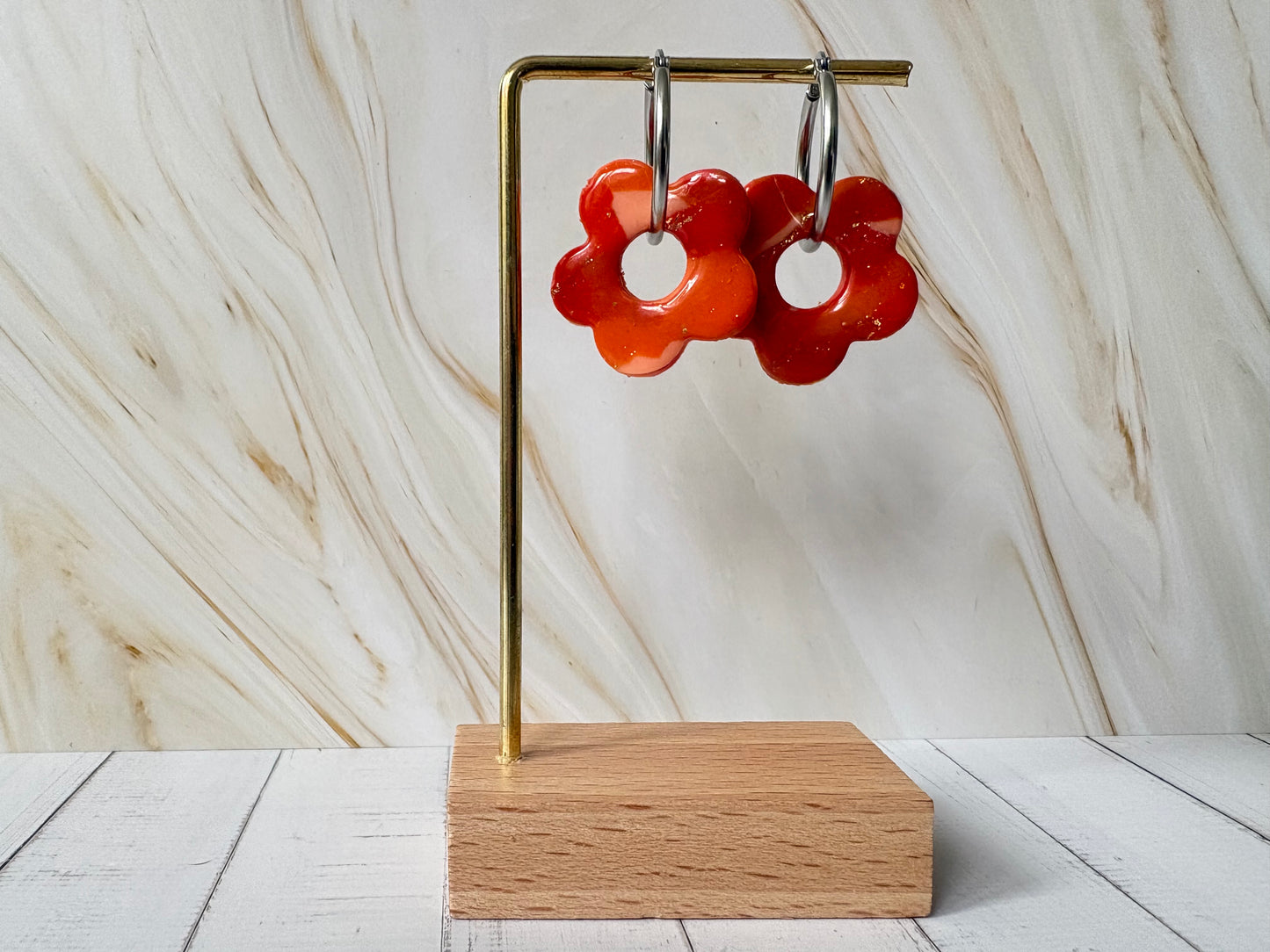 Boucles pampilles - POPPY - orange