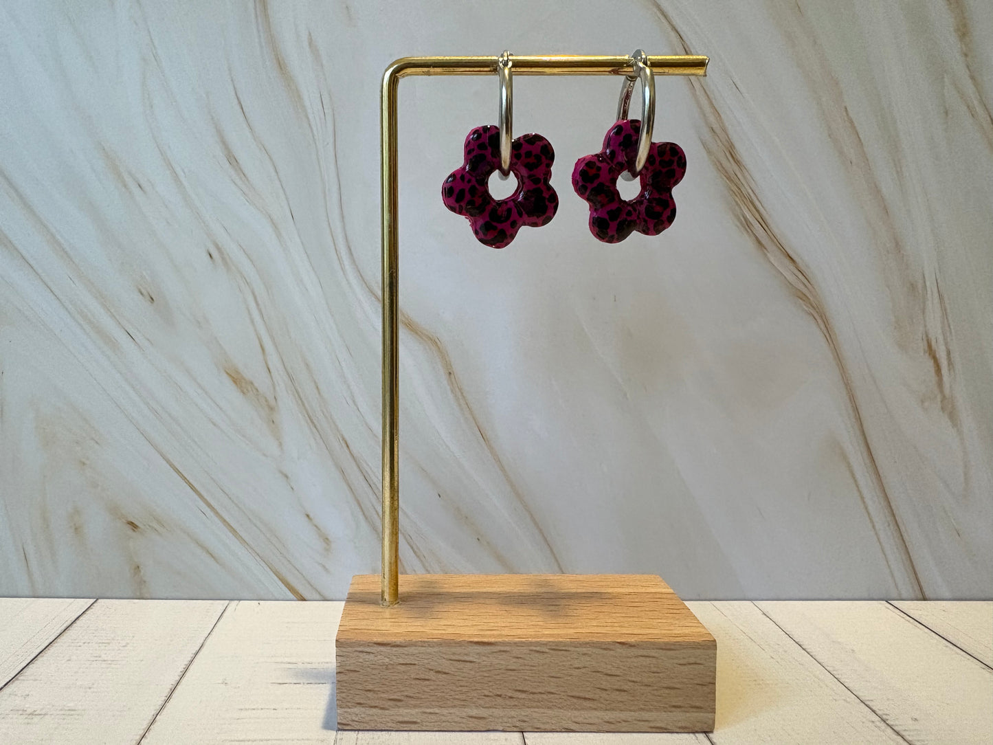 Boucles pampilles - SUNNY - Léopard violet