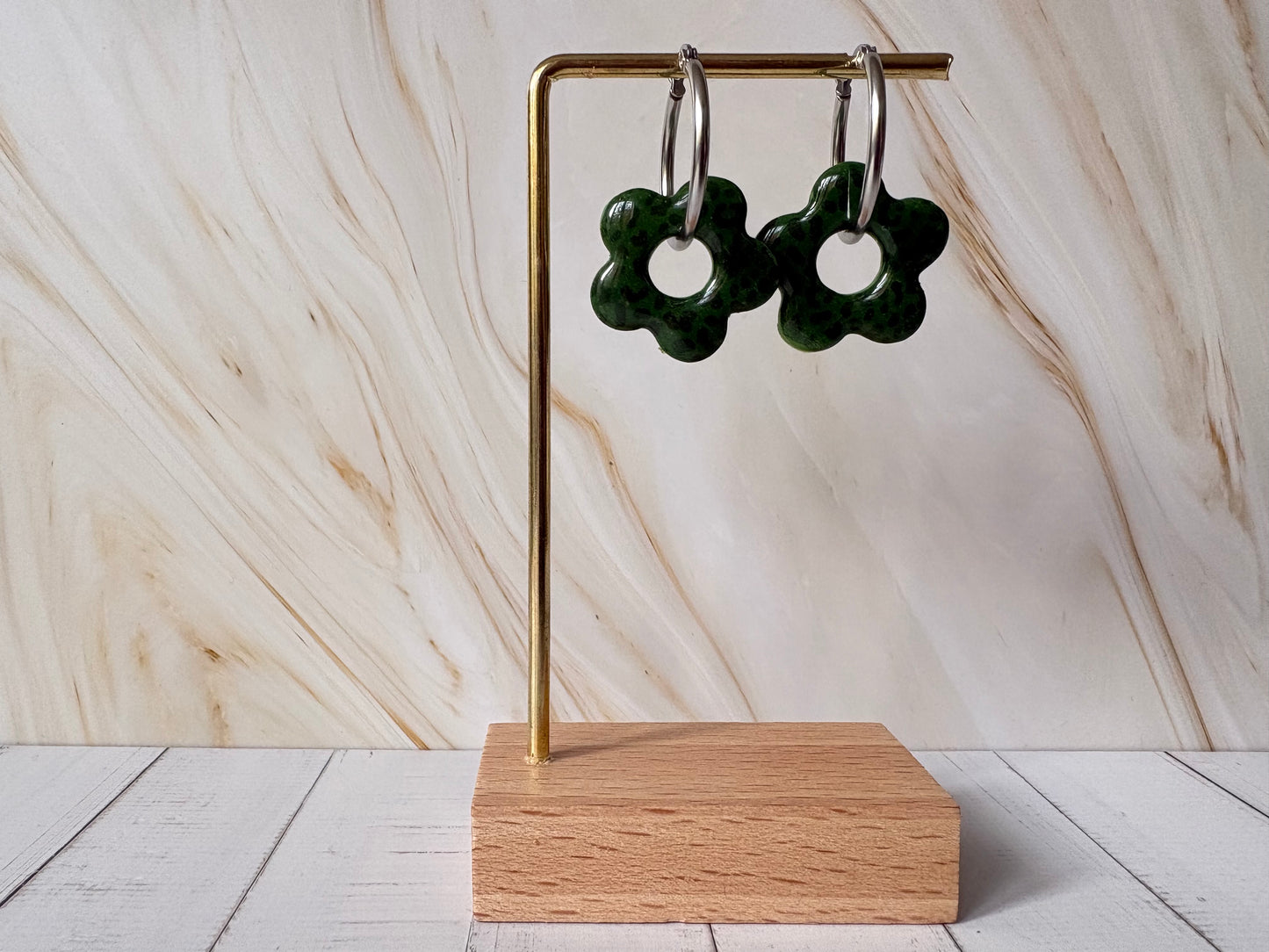 Boucles pampilles - POPPY - Léopard kaki