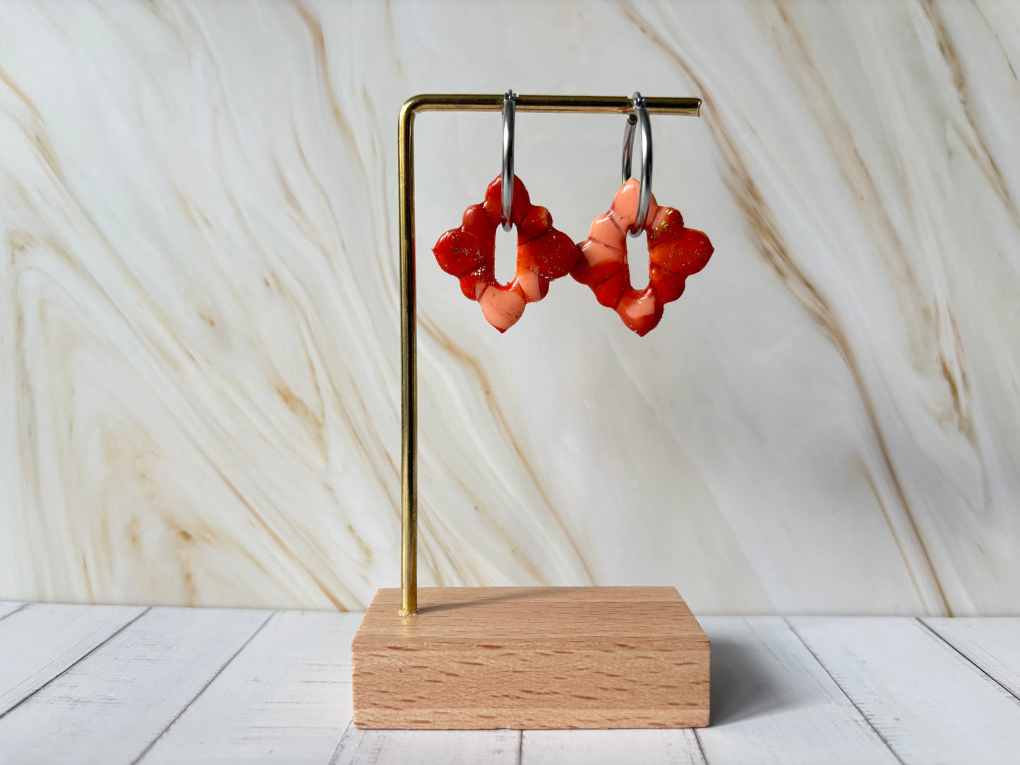 Boucles pampilles - STELLA - orange