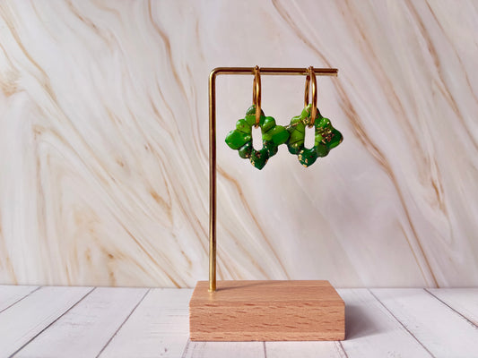 Boucles pampilles - STELLA - verte