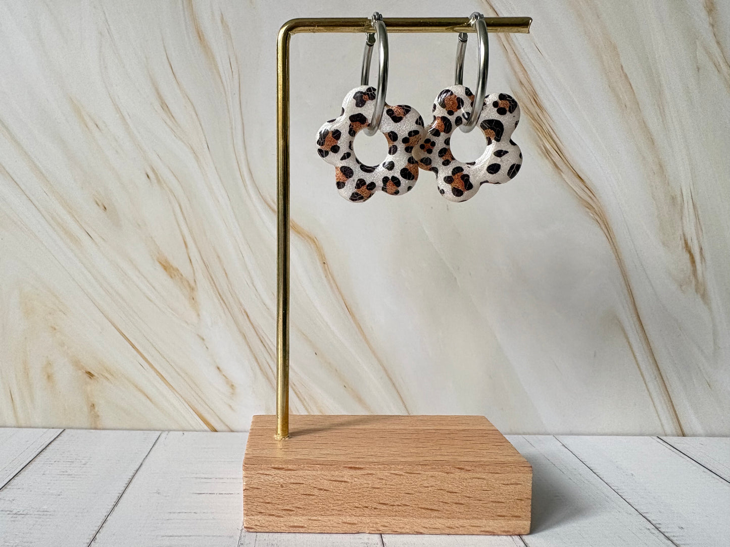 Boucles pampilles - POPPY - Léopard