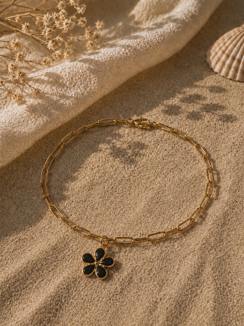 Bracelet cheville Solea - Noir